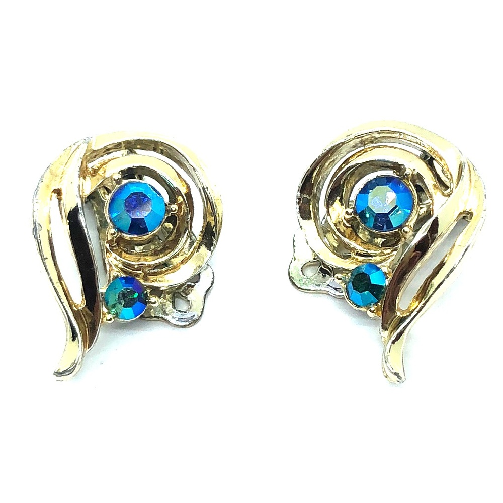 VTG Pakula Swirl Gold tone Clip on earrings
